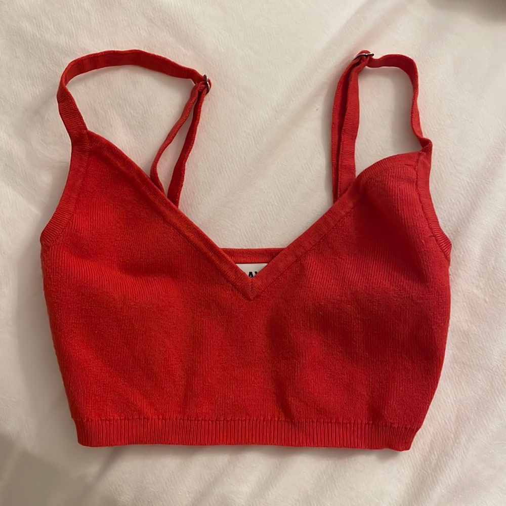 Aritzia Red Knit Bralette